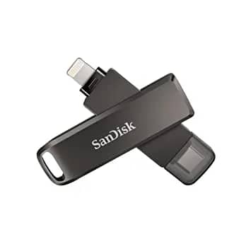 SanDisk 64GB iXpand Flash Drive Luxe for iPhone, iPad Pro, MAC Devices, Type-C Android Phone & Other Devices (SDIX70N-064G-GN6NN)