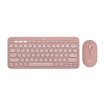 Logitech Pebble 2 Combo Wireless Keyboard and Mouse - Tonal Rose