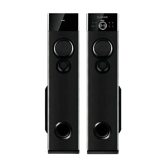 Philips Audio SPA9125 2.0CH 130W Multimedia Tower Speakers with Wireless Microphone,Multi-Connectivity