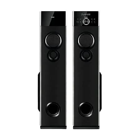 PHILIPS Audio SPA9160 2.0CH 160W Multimedia Tower Speakers with Wireless Microphone,Multi-Connectivity