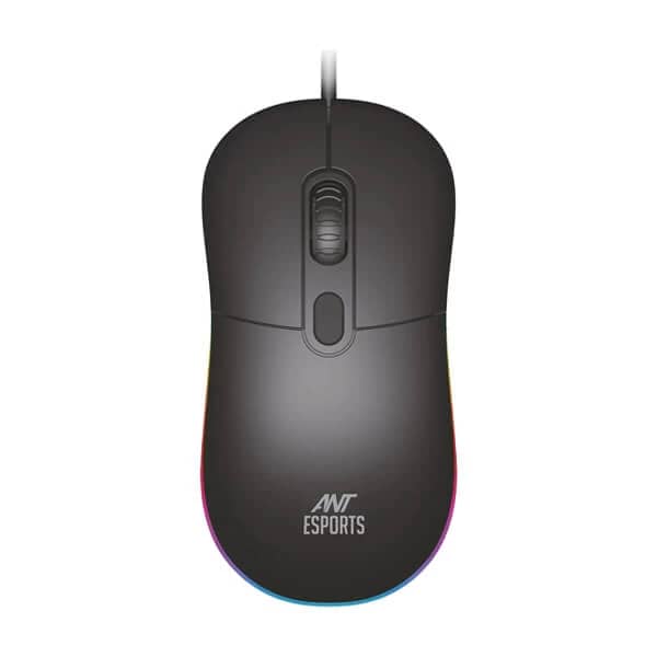Ant Esports GM40 RGB Ergonomic Wired Gaming Mouse (2400 DPI, Optical Sensor, RGB Lighting, 1000Hz Po....