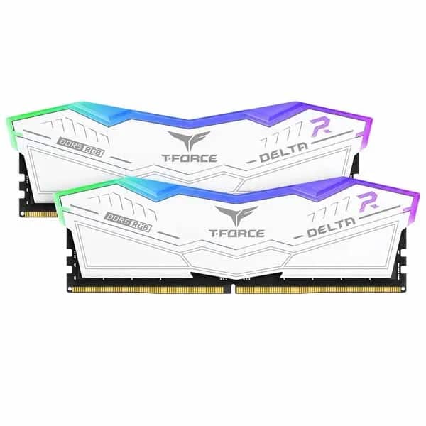 TEAMGROUP T-Force Delta RGB 32GB (2x16GB) DDR5 6000Mhz Ram (White)