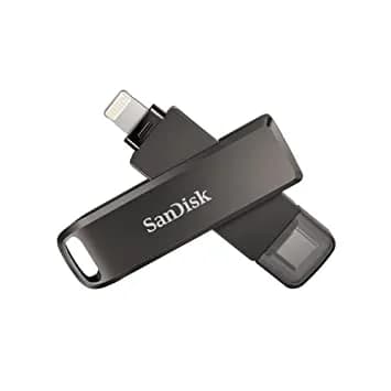 SanDisk 64GB iXpand Flash Drive Luxe for iPhone, iPad Pro, MAC Devices, Type-C Android Phone & Other Devices (SDIX70N-064G-GN6NN)