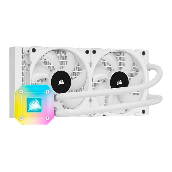 Corsair ICUE H100i Elite Capellix CPU Liquid Cooler (White) hover view