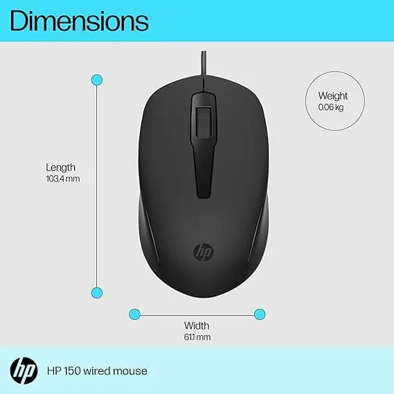 HP 150 Wired Mouse hover view