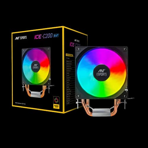 Ant Esports ICE-C200 CPU Cooler with Rainbow LED Fan