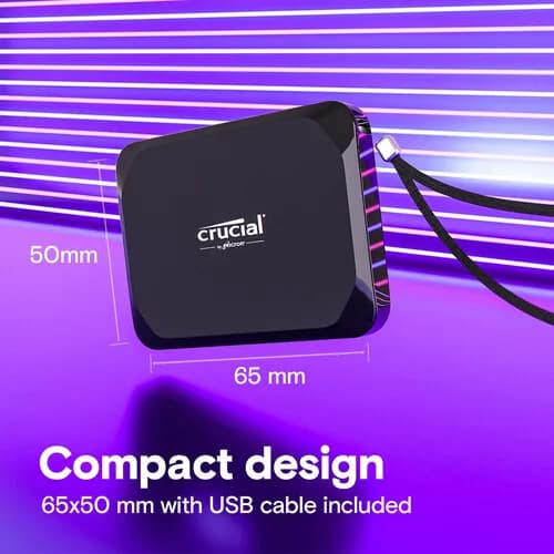 Crucial 1TB X9 USB-C 3.2 Gen 2 External SSD hover view