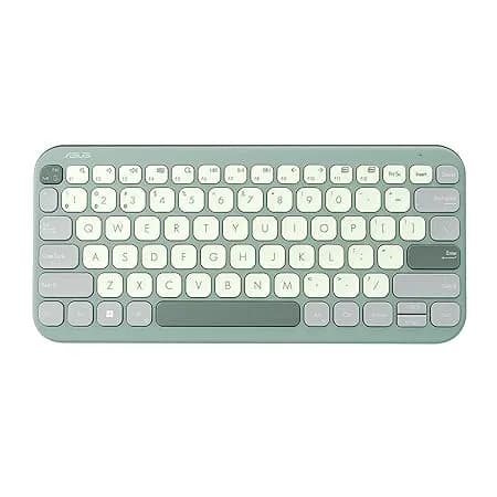 ASUS Marshmallow Kw100 Keyboard, Supports Up to 3 Devices, 1.6Mm Key Travel, Scissor Keys, Compact & Lightweight Keyboard, Bluetooth® (Color - Green Tea Latte)