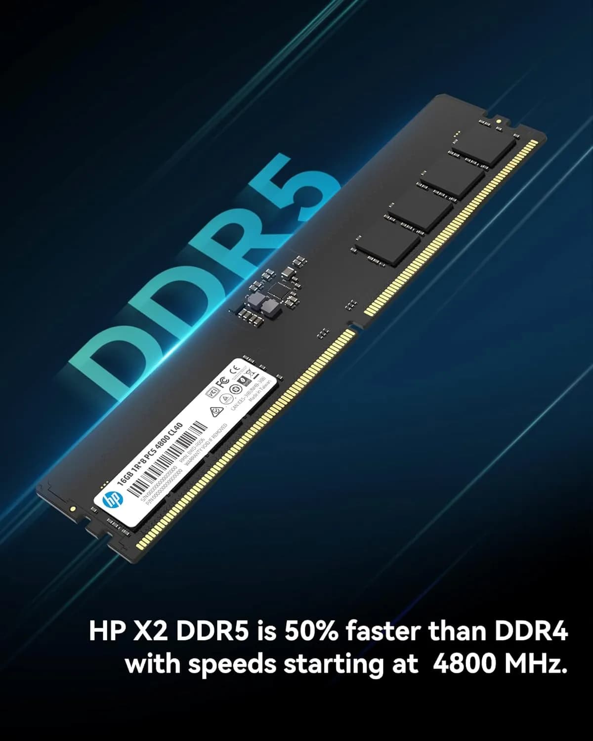 HP X2 Single RAM DDR5 16GB 4800MHz CL40 Desktop Memory - B7SA1AA#ACJ hover view