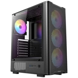 Antec VX310 ARGB Mid Tower Gaming PC Case – High-Airflow Mesh Front, Tempered Glass & 4 ARGB Fans - Image 1