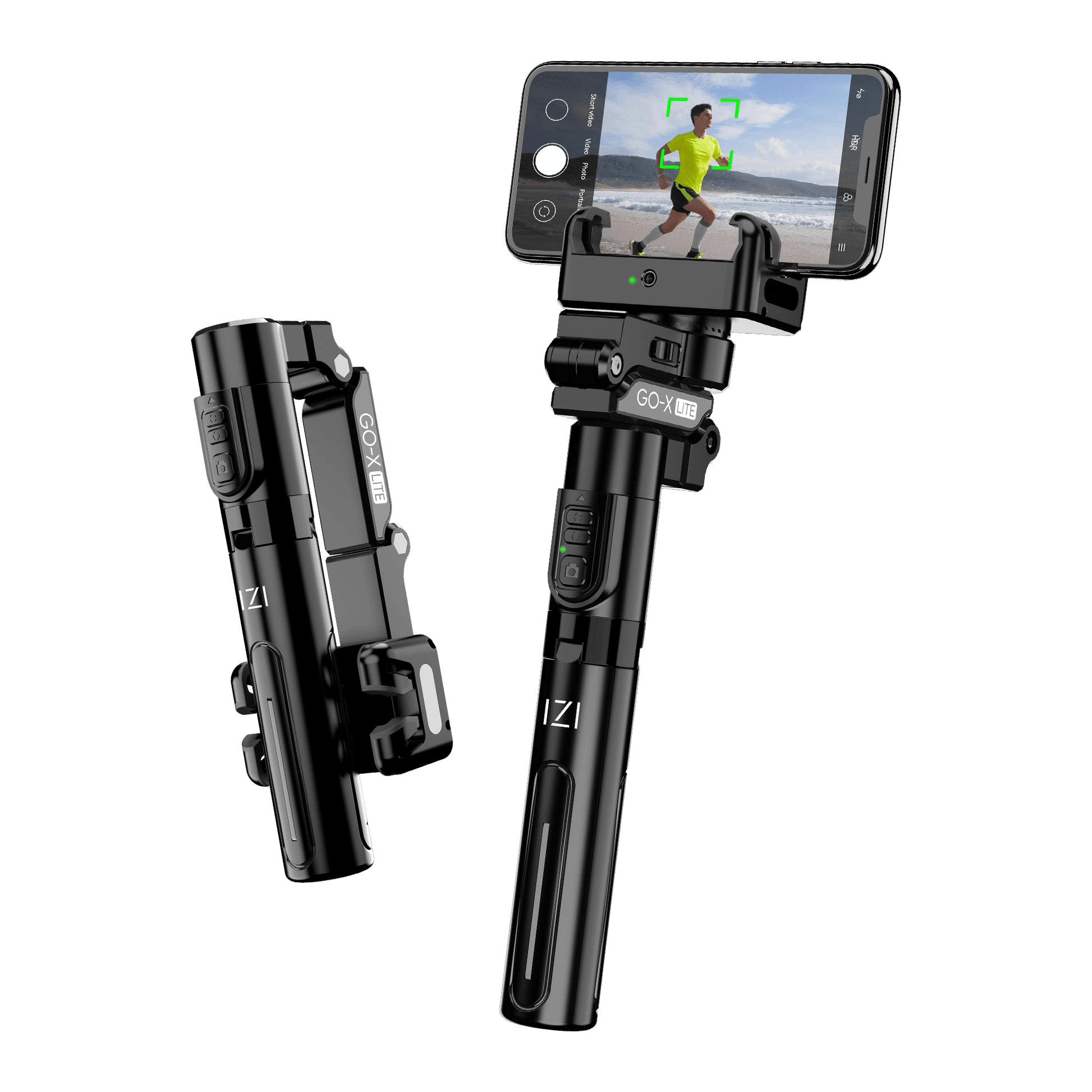 IZI GO X Lite Smartphone Gimbal Stabilizer with Built in Extendable Telescopic Rod | AI Tracking & Remote Control | 6H Battery | 310g Payload