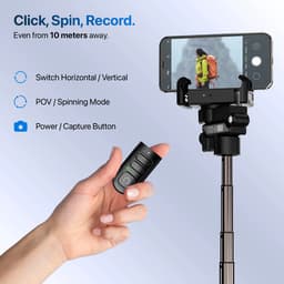 IZI GO X Lite Smartphone Gimbal Stabilizer with Built in Extendable Telescopic Rod | AI Tracking & Remote Control | 6H Battery | 310g Payload - Image 6