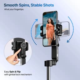 IZI GO X Lite Smartphone Gimbal Stabilizer with Built in Extendable Telescopic Rod | AI Tracking & Remote Control | 6H Battery | 310g Payload - Image 8