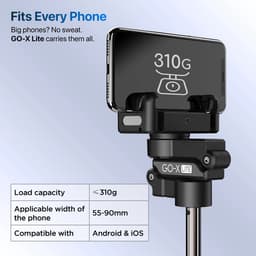 IZI GO X Lite Smartphone Gimbal Stabilizer with Built in Extendable Telescopic Rod | AI Tracking & Remote Control | 6H Battery | 310g Payload - Image 9