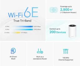 TP-Link AXE5400 Deco XE75 Tri-Band AI-Driven Mesh Wi-Fi 6E System - 1 Pack - Image 2