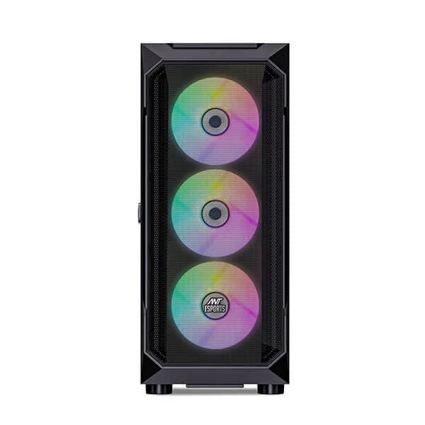 Ant Esports ICE-410TG Mesh ARGB (E-ATX) Mid Tower Cabinet (Black) hover view
