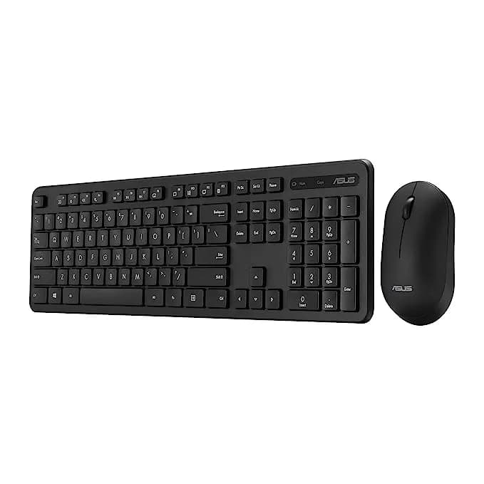 ASUS Wireless Keyboard and Silent Optical Mouse Set CW100, Up to 1600dpi,RF 2.4GHz, (Black