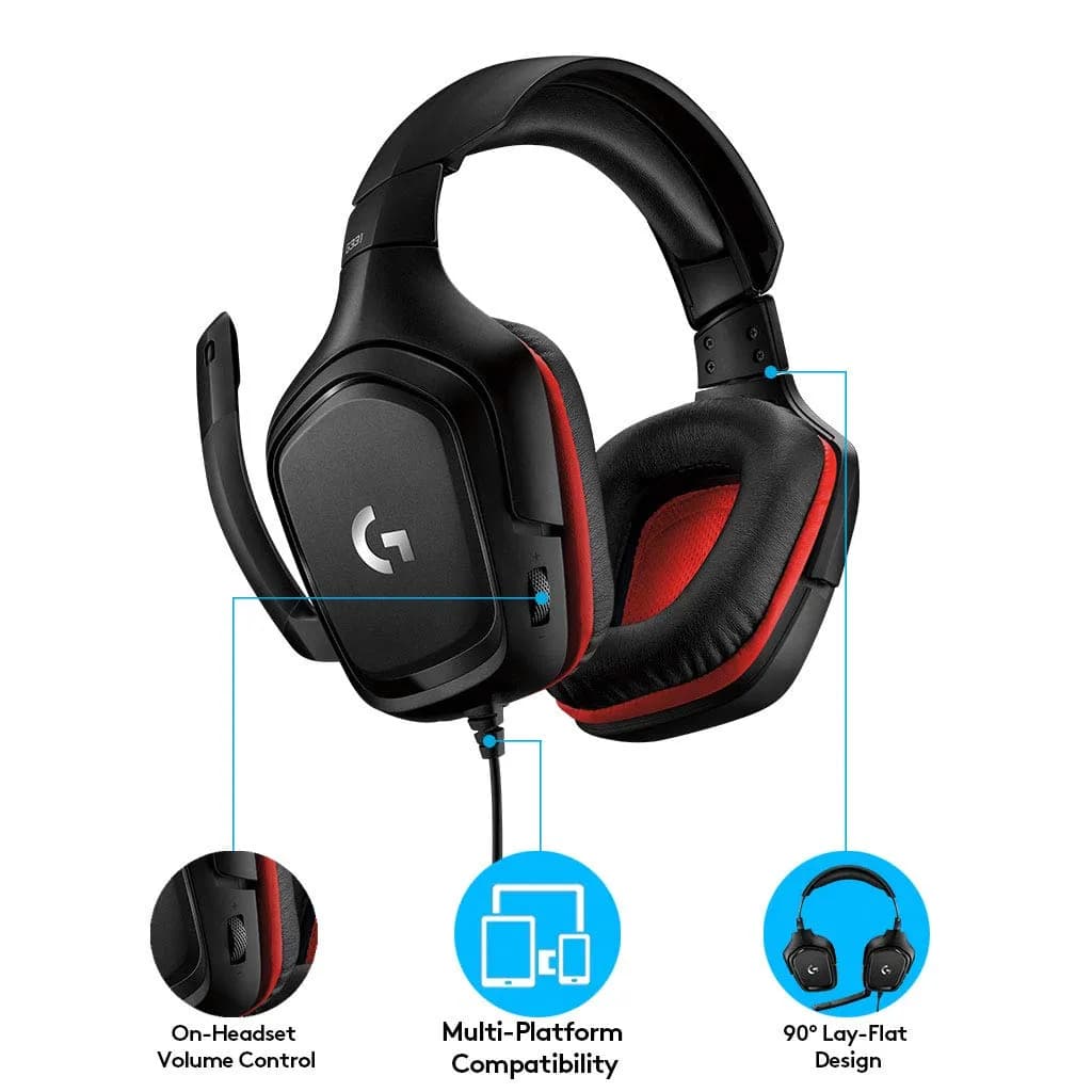 Logitech G331 Gaming Headset 6 mm Flip-to-Mute Mic for Playstation 4, Xbox One and Nintendo Switch hover view