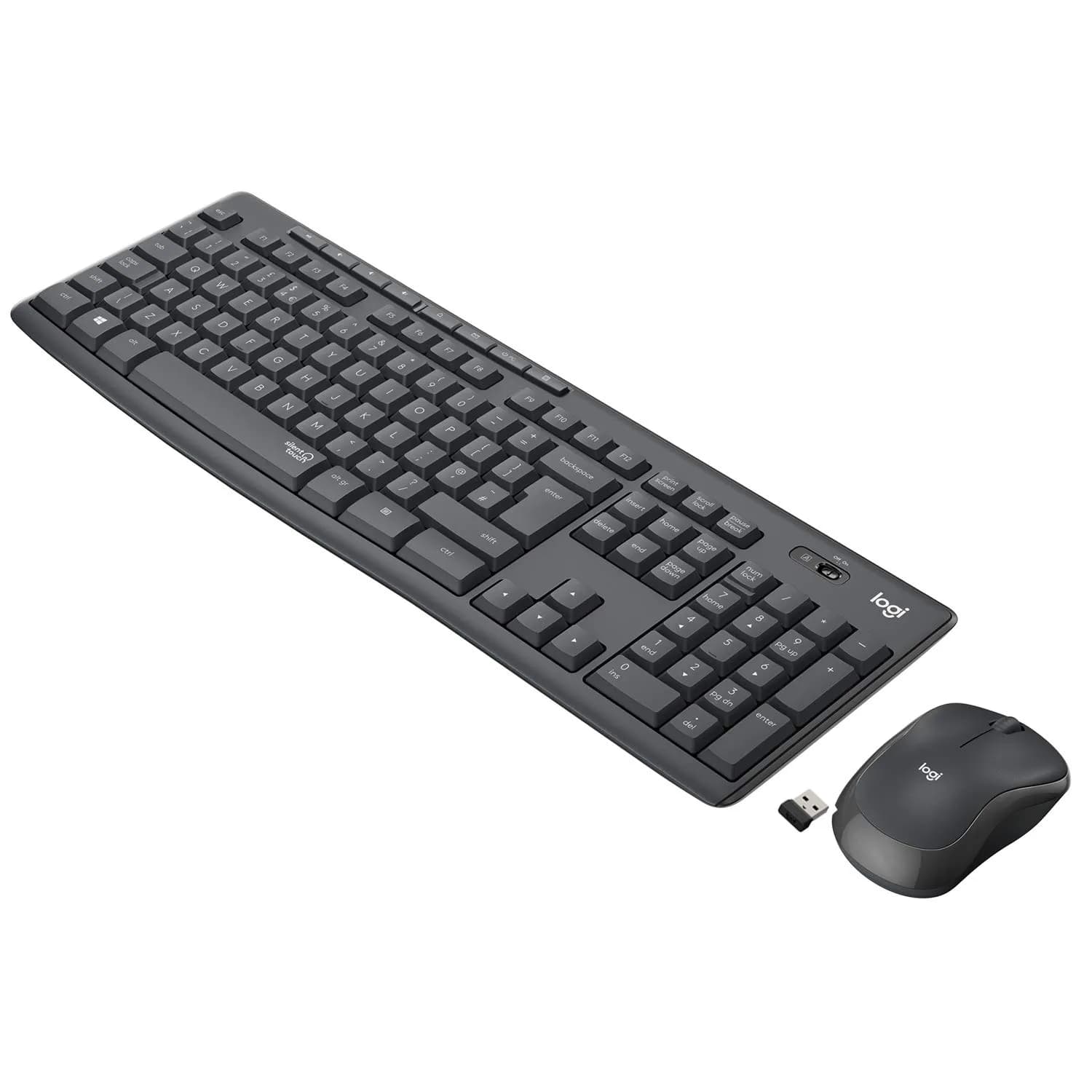 Logitech MK295 Wireless Keyboard and Mouse Combo - SilentTouch Technology, Full Number Keyboard, Shortcut Buttons, Nano USB Receiver, 90% Less Noise - Black