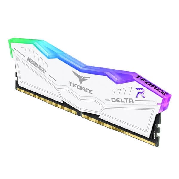 TeamGroup T-Force Delta RGB 16GB (16GBx1) DDR5 5200MHz Desktop RAM (White) hover view