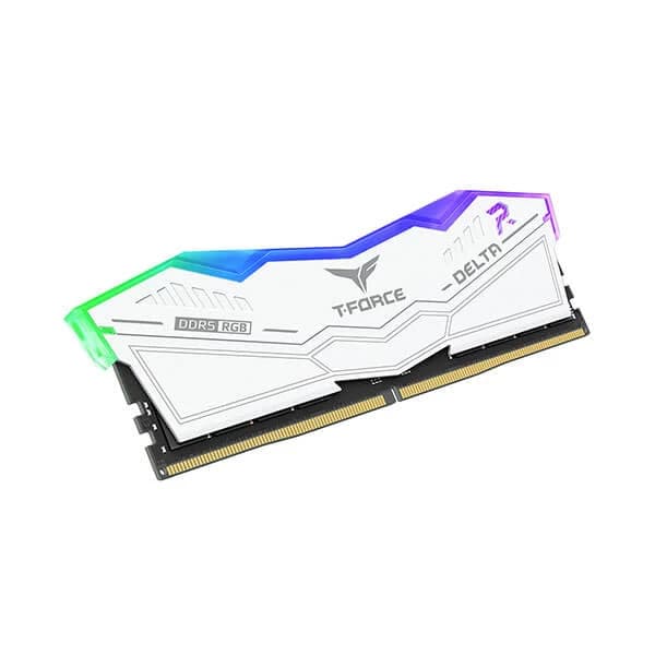 TeamGroup T-Force Delta RGB 64GB (32GBx2) DDR5 5600MHz Desktop RAM (White) hover view