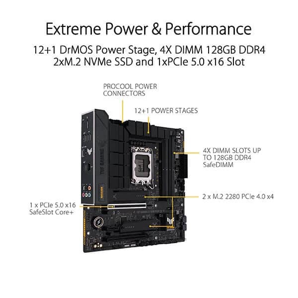 Asus TUF Gaming B760M-Plus D4 Motherboard hover view