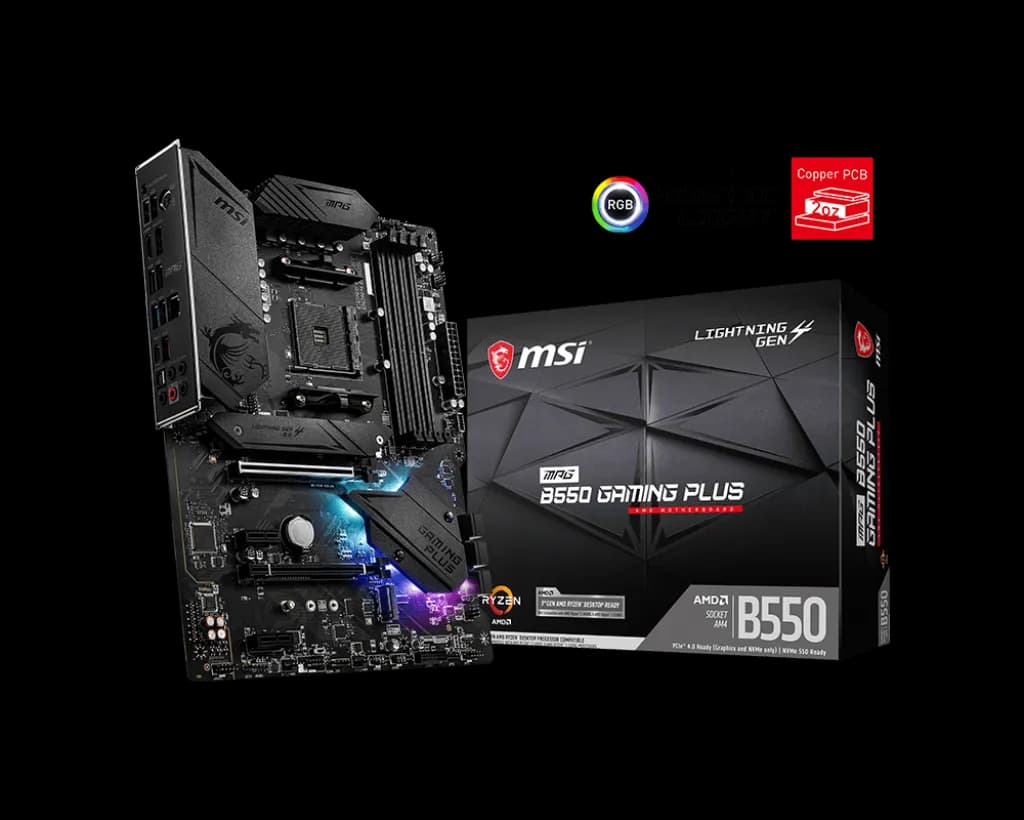 MSI-MPG B550 GAMING PLUS , AMD SOCKET MOTHERBOARD (SUPPORTS 5000&3000 SERIES)