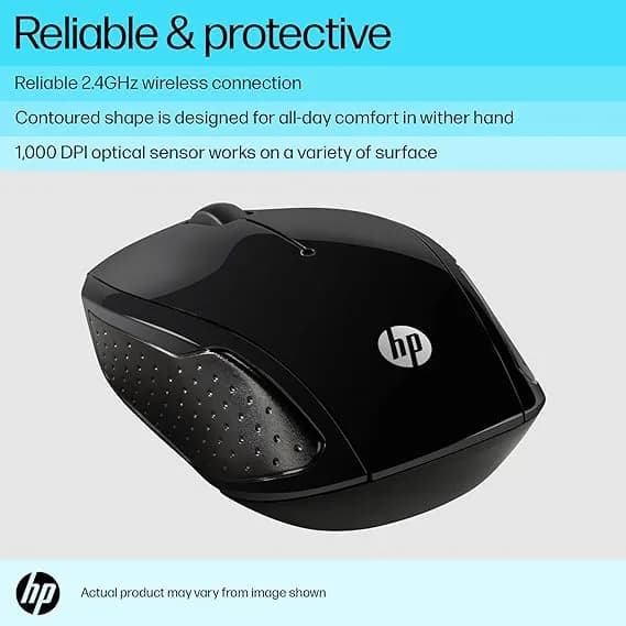 HP 200 USB Wireless Mouse BLACK hover view