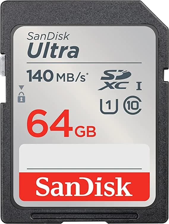 SanDisk 64GB Ultra SDXC UHS-I Memory Card - Up to 140MB/s, C10, U1, Full HD, SD Card
