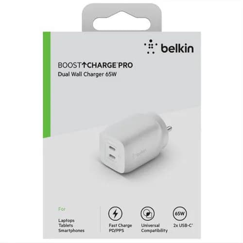 Belkin 65W Boost Charge Pro Dual USB-C GaN  Wall Charger hover view