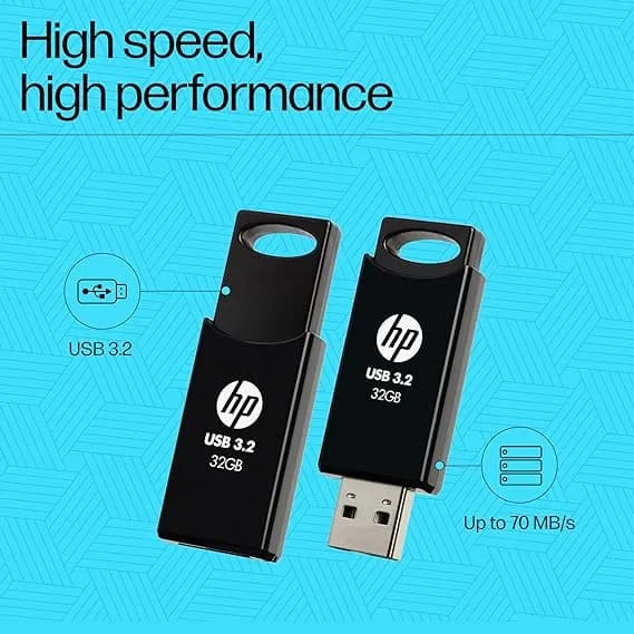 HP 712w 32GB USB 3.2 Flash Drive- Black hover view
