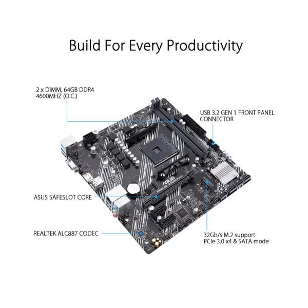 Asus Prime A520M-K Motherboard hover view