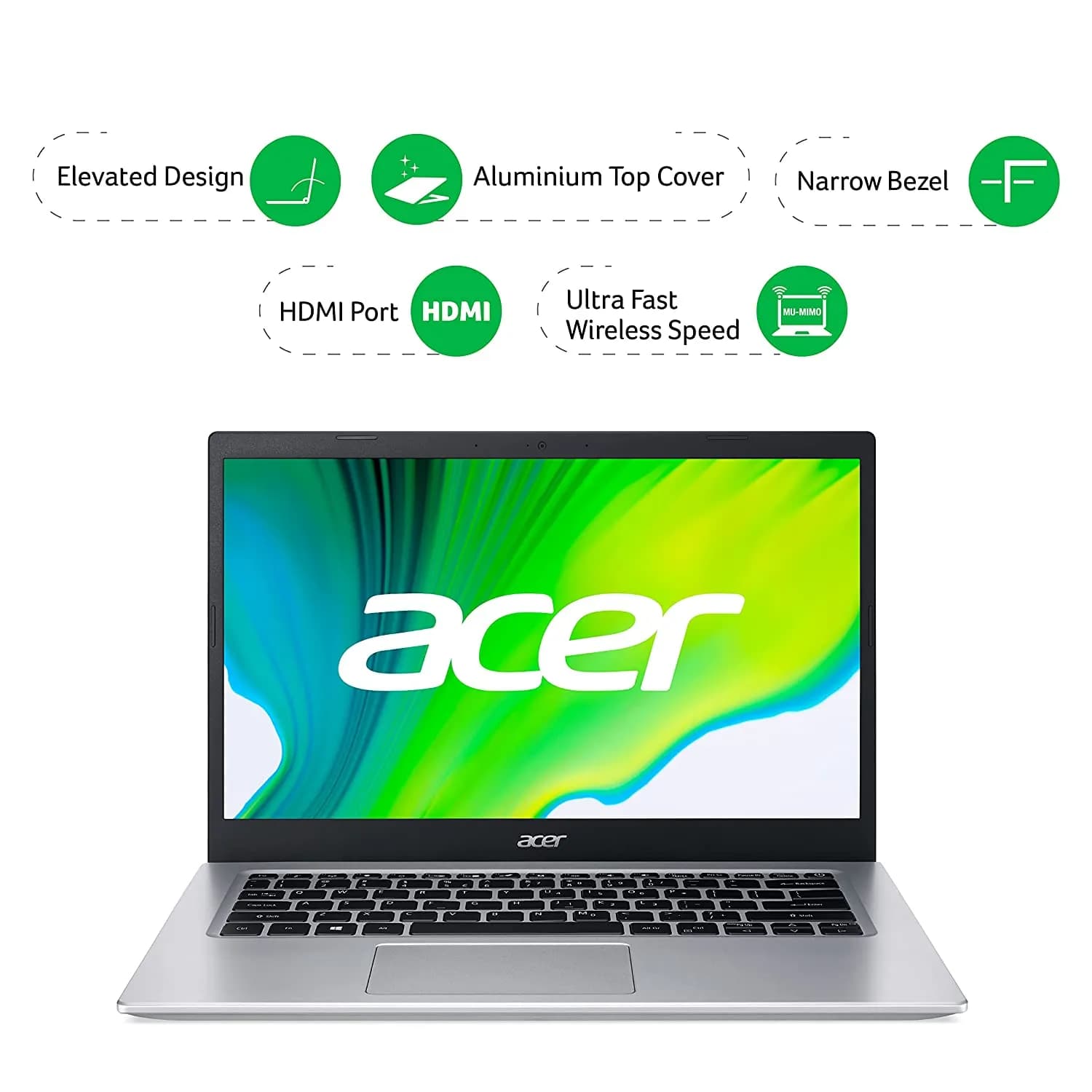 Acer Aspire 5 A514-54 14 inches Full HD IPS Display 11th Gen Intel Core i5-1135G7 Processor Thin and Light Laptop (8GB DDR4 1TB HDD WiFi 6, Windows 11 Home HD Webcam, Pure Silver, hover view