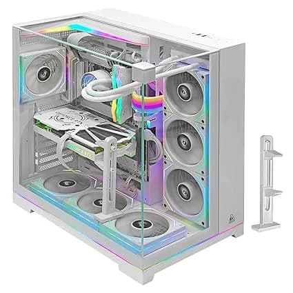 TAG Gamerz Supernova Mid-Tower Computer Case/Gaming Cabinet with 3 Side Glass Panoramic View| Pre-Installed 7 High-Performance ARGB Fans | Support Reverse Connection motherboards -PC CASE Whi