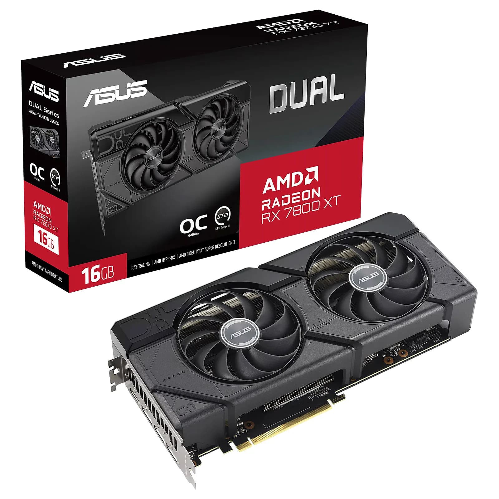 ASUS Dual Radeon™ RX 7800 XT OC Edition 16GB GDDR6 GRAPHIC CARD