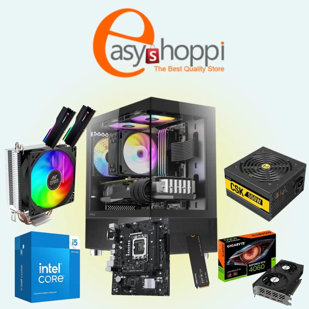 EXTREME ( Intel i5 14400F / NVIDIA RTX 4060 8GB / 32GB RAM DDR5 / 1TB M.2 NVME SSD) Custom PC Build for AAA Gaming