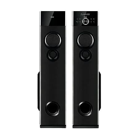 PHILIPS Audio SPA9160 2.0CH 160W Multimedia Tower Speakers with Wireless Microphone,Multi-Connectivity