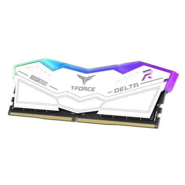 TeamGroup T-Force Delta RGB 32GB (32GBx1) DDR5 5200MHz Ram (White) hover view