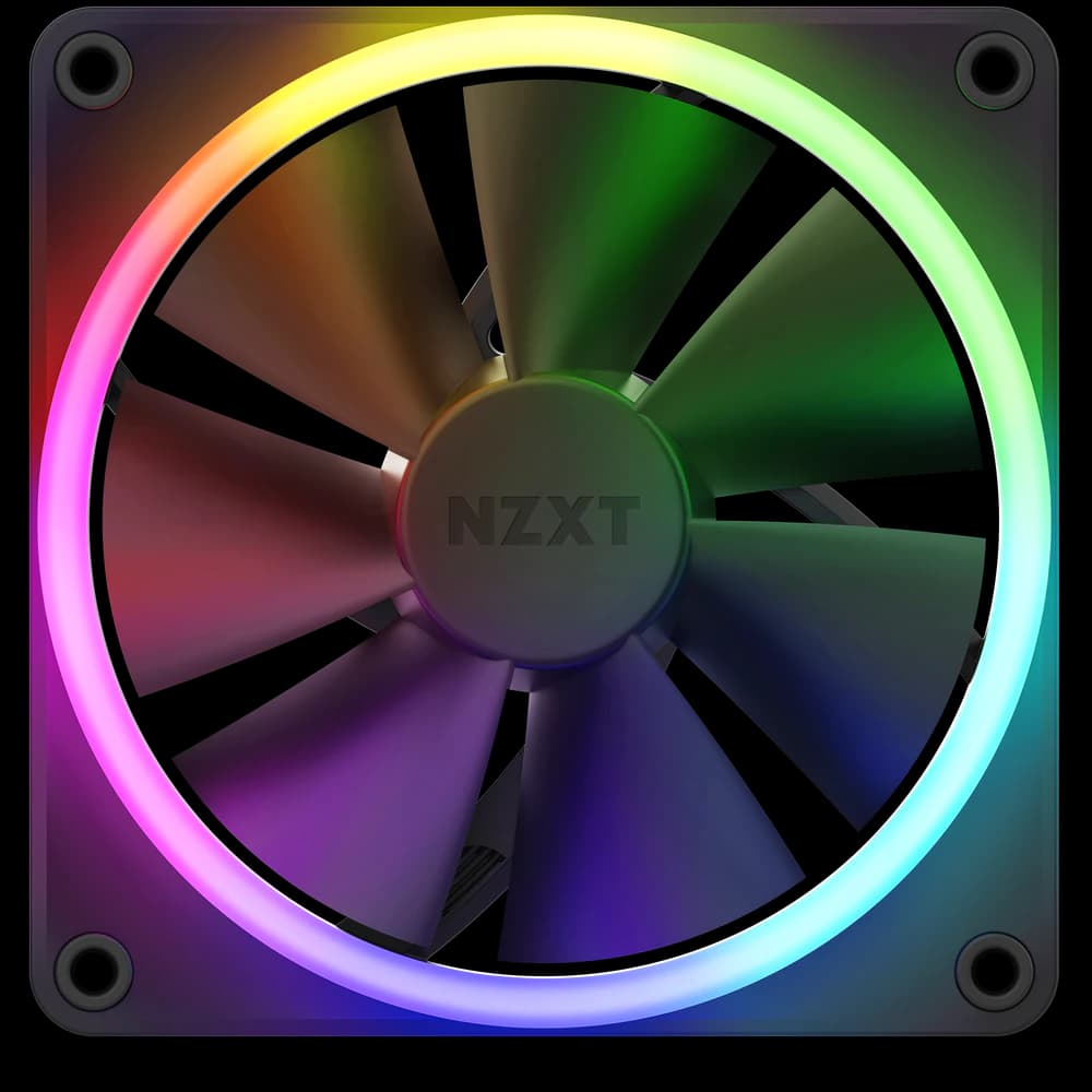 NZXT F120 RGB Fans - RF-R12SF-B1 - Advanced RGB Lighting Customization - Whisper Quiet Cooling - Single (RGB Fan & Controller Required & NOT Included) - 120mm Fan - Black hover view