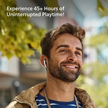 PHILIPS TAT1179BK/94 TWS Earbuds with Environmental Noise Cancellation (IPX4 Splash and Sweat Resistant, Dynamic Drivers, Black) hover view