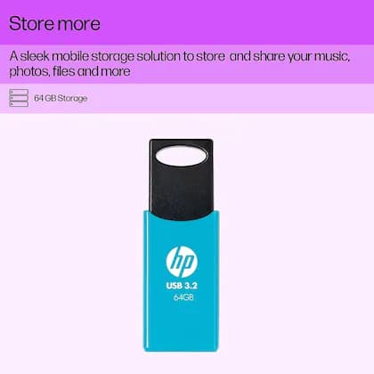 HP 64 GB 712w USB 3.2 Flash Drive Blue hover view