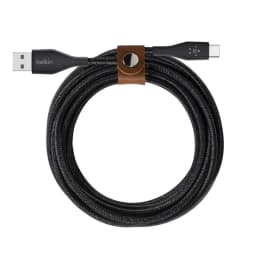 Belkin DuraTek Plus 4' USB-C to USB-A Cable with Strap (Black)