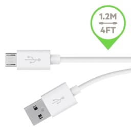 Belkin F2CU012bt04-WHT Tangle Free USB to Micro USB ChargeSync Cable, White