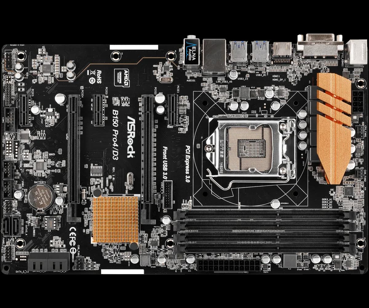 Asrock B150 Pro4/D3 Mining Motherboard hover view
