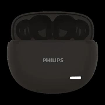 PHILIPS TAT1179BK/94 TWS Earbuds with Environmental Noise Cancellation (IPX4 Splash and Sweat Resistant, Dynamic Drivers, Black)