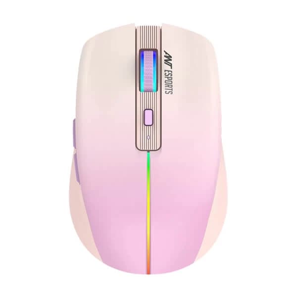 Ant Esports GM400W RGB Wireless Gaming Mouse (Light Pink)