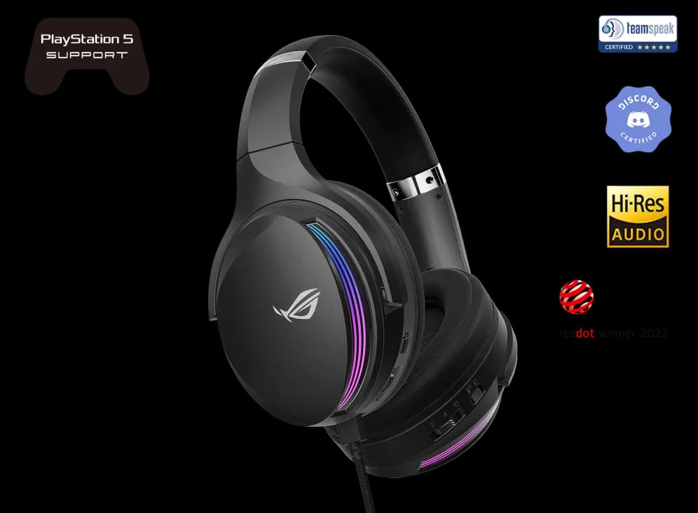 ROG Fusion II 500 RGB gaming headset with high resolution ESS 9280 Quad DAC