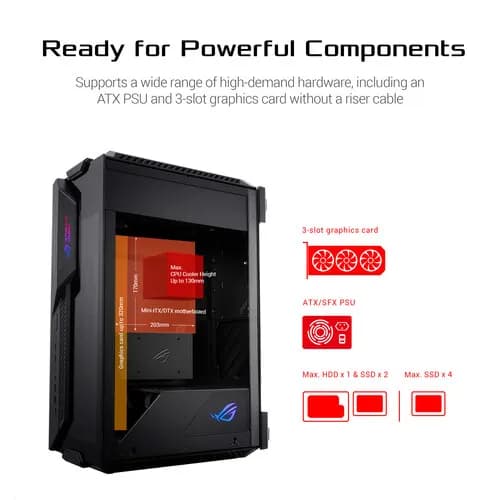 ASUS Republic of Gamers Z11 Mini-ITX/DTX RGB Mid-Tower Case hover view
