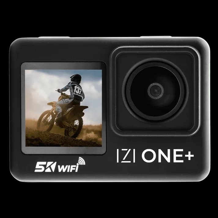 IZI ONE+ 5K Action Camera : Dual Screen, Waterproof, 48MP