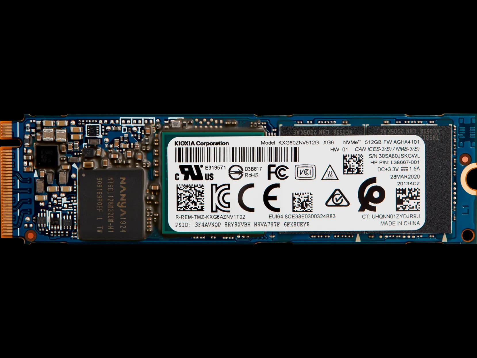 HP 512 GB PCI-e 3x4 NVMe M2 Solid State Drive